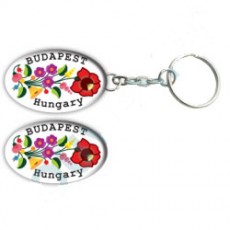 Kalocsai mintás kulcstartó - Budapest - Hungarian Souvenir